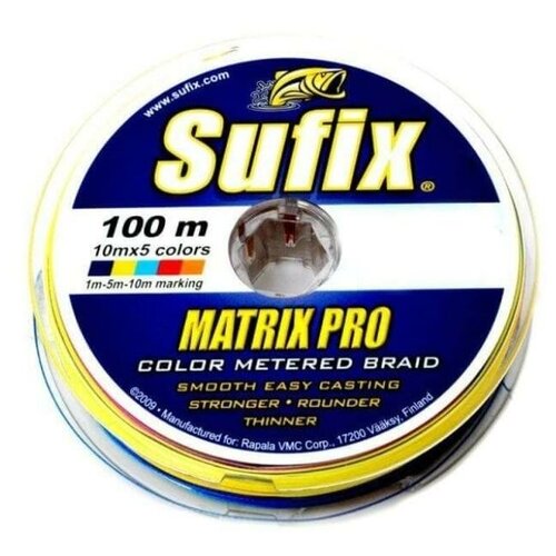 фото Леска плетеная sufix matrix pro разноцвет. 100м 0.40мм 45кг