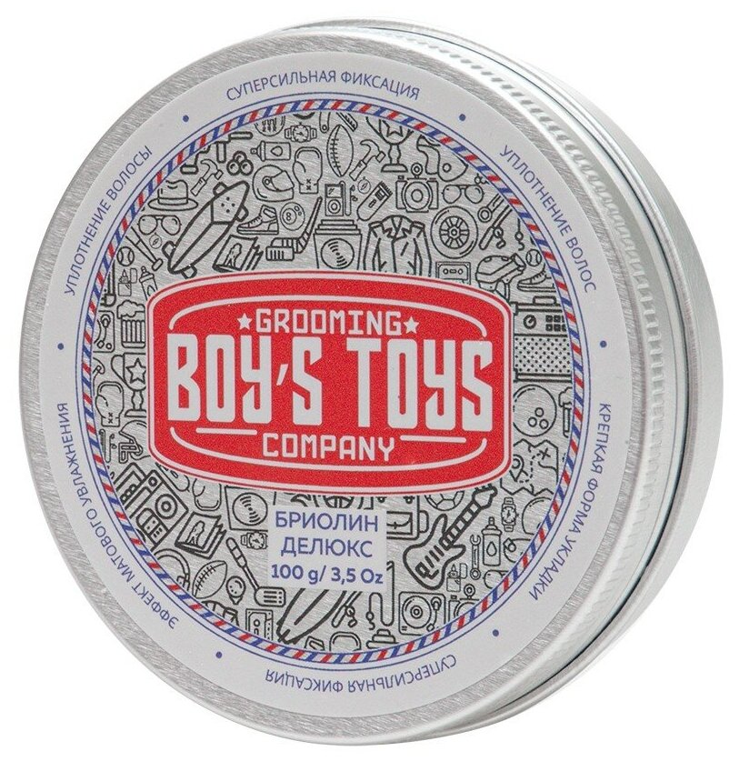 Бриолин BOYS TOYS для укладки волос сверх сильной фиксации со средним уровнем блеска Deluxe Oil Based Clay, 100 мл