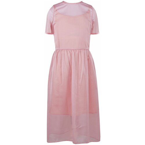 Платье Андерсен нарядное для девочки двойное розовое 140