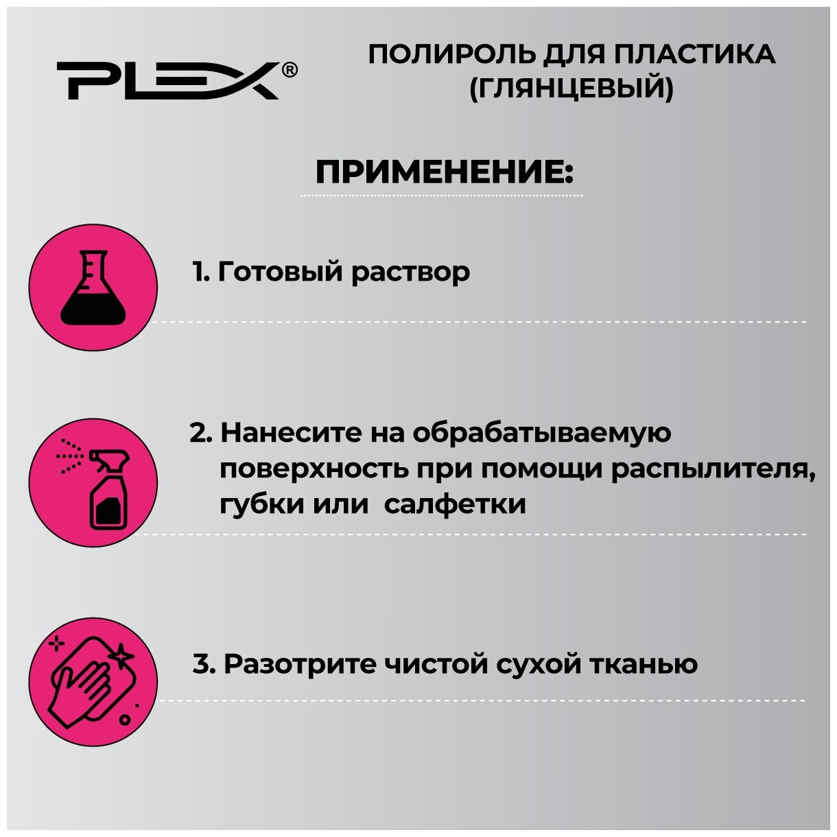 PLEX Полироль для пластика (глянец) LCS 500мл