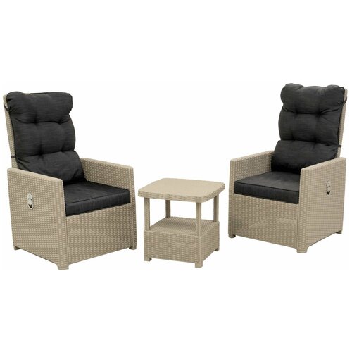 Комплект уличной мебели B:rattan MANCHESTER SET 2 серый