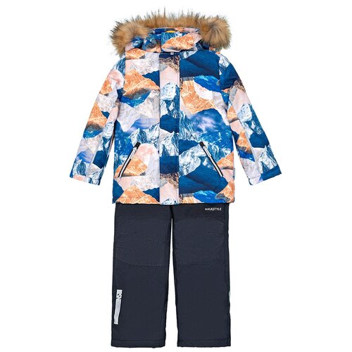 Комплект с брюками NIKASTYLE зимний, светоотражающие элементы, мембранный, регулировка размера, защита от попадания снега, размер 128, мультиколор