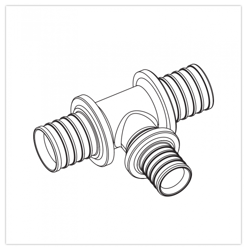 Platinum RX 13777401001 Тройник с уменьшенным боковым проходом (2 x 25 мм, 16 мм, бронза) REHAU - фото №7