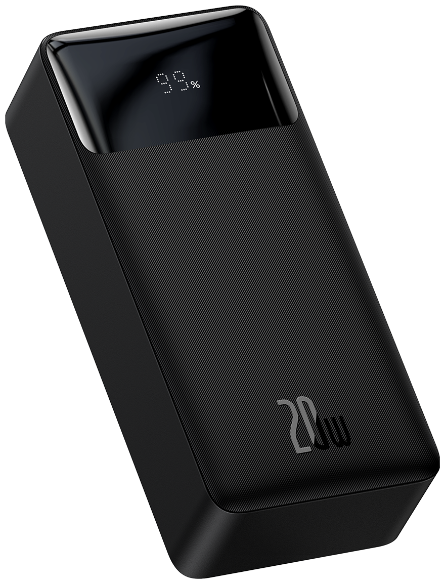Внешний аккумулятор 30000мАч с быстрой зарядкой QC 3.0 + PD Baseus Bipow Digital Display 20W - Черный (PPDML-N01)