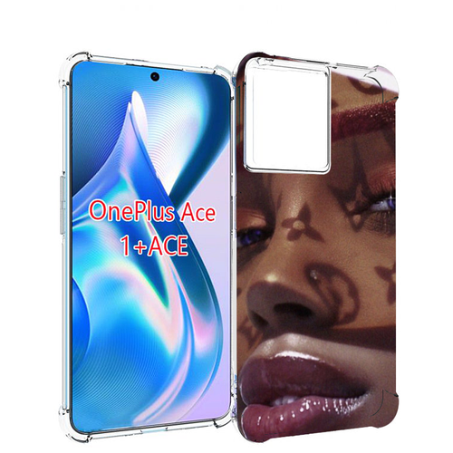 Чехол MyPads лицо девушки тень женский для OnePlus Ace задняя-панель-накладка-бампер