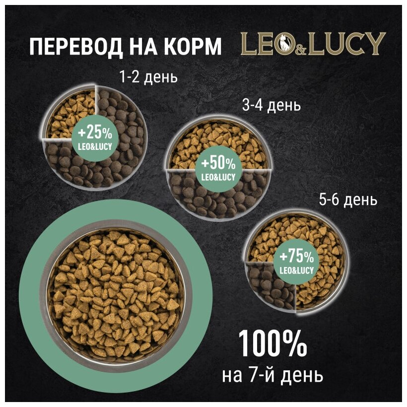 Сухой холистик корм для взрослых кошек LEO&LUCY полнорационный с индейкой, ягодами и биодобавками 400г - фотография № 5