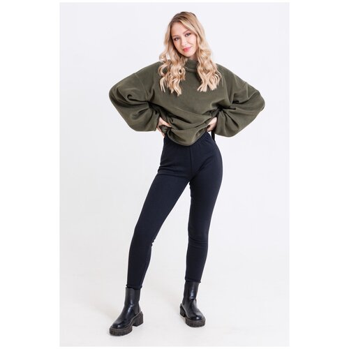 Женские легинсы черного цвета, размер 56