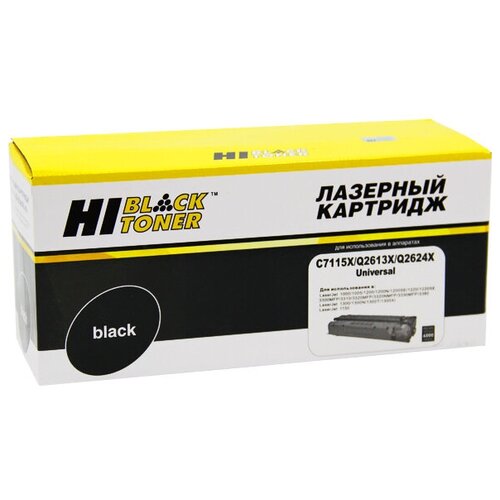 Картридж Hi-Black HB-C7115X/Q2613X/Q2624X для HP LJ 1200/1300/1150, черный, для лазерного принтера, совместимый картридж hi black hb c7115x q2613x q2624x для hp lj 1200 1300 1150 универсальный 4k