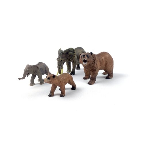 Набор фигурок Дикие животные - Мама с детёнышами мемопазл larsen животные с детёнышами 36 деталей gp11