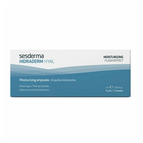 Ампулы Sesderma Hidraderm Hyal Moisturizing Ampoules, 7 х 1 мл