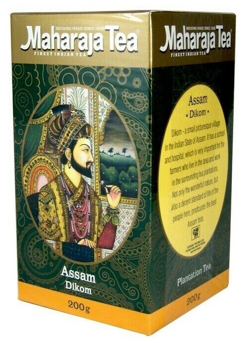 Чай чёрный байховый Ассам Диком Maharaja п/ж картон, 200 гр. в/с, индийский - фотография № 3