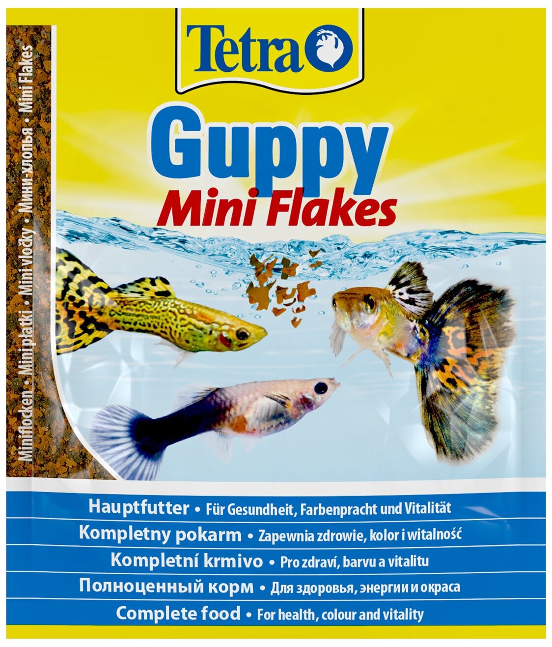 Tetra Guppy Mini Flakes корм в хлопьях для гуппи, 12 г - фотография № 1