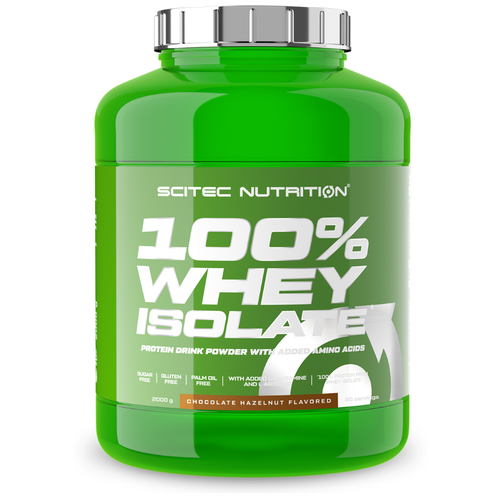 Протеин Scitec Nutrition 100% Whey Isolate, 2000 гр., шоколад-орех протеин изолят scitec nutrition 100% whey isolate малина 2000 гр