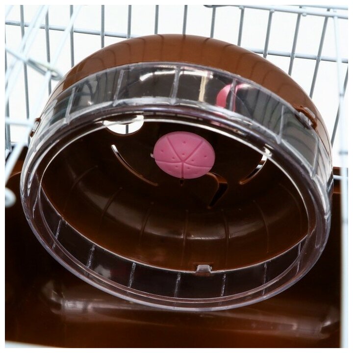 Клетка для грызунов "Пижон", 23 х 17 х 17 см, коричневая - фотография № 5