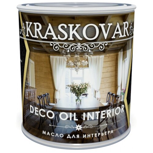 Масло для интерьера Kraskovar Deco Oil Interior, 0,75 литра, цвет - белый