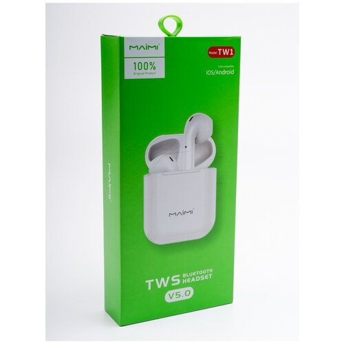 Беспроводные наушники Maimi TW1 для IOS и Android белыеTWS наушники для айфон и андроид 49900₽
