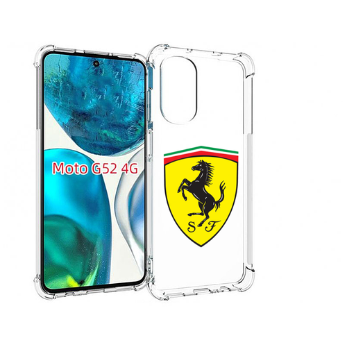 Чехол MyPads Ferrari-3 мужской для Motorola Moto G82 / Moto G52 задняя-панель-накладка-бампер