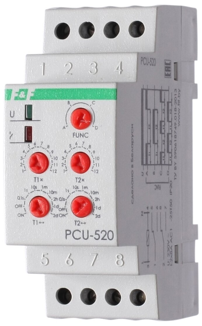 F&F PCU-520 реле времени многофункциональное