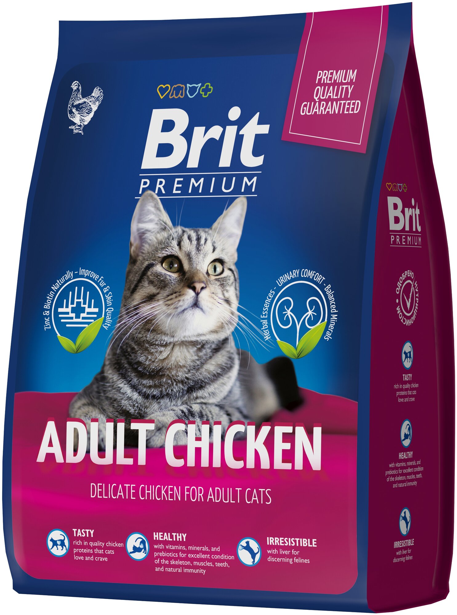 Корм BRIT 400гр для кошек с курицей Premium Cat Adult