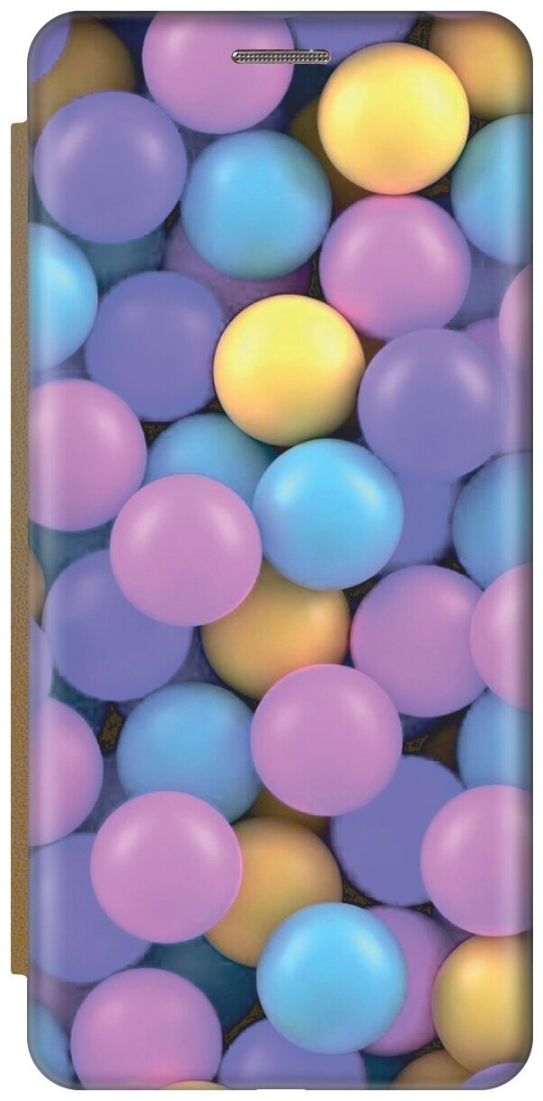 Чехол-книжка Сиреневые шары на Xiaomi Redmi 4X / Сяоми Редми 4Х золотой