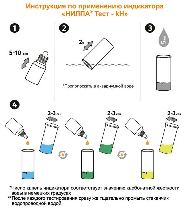 Тест для воды в аквариуме нилпа kH (на карбонатную жесткость), 15 мл