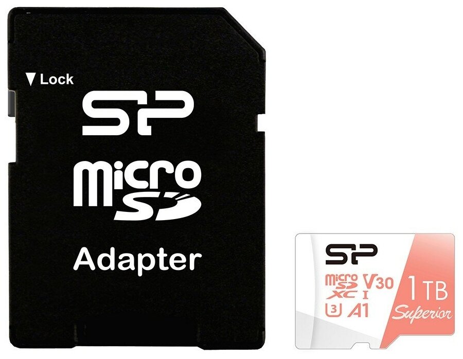 Карта памяти 1Tb MicroSD Silicon Power Superior + SD адаптер (SP001TBSTXDV3V20SP)