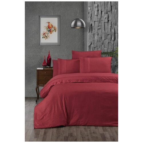 Комплект постельного белья из ранфорса Gala Red Karven (красный), Семейный (наволочки 50x70)