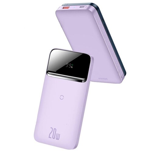 Внешний аккумулятор 10000мАч QC30PD с беспроводной быстрой зарядкой Baseus Magnetic Wireless - Фиолетовый PPCX010005 321800₽