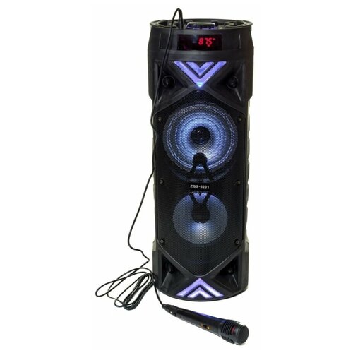 Портативная колонка BT SPEAKER ZQS-6201 Bluetooth, с FM- радио, микрофоном для караоке и цветной подсветкой