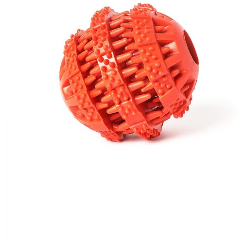 Игрушка мяч для собак резиновый неубиваемый, Чистые Клыки, Играй Гуляй, 5 см, красный