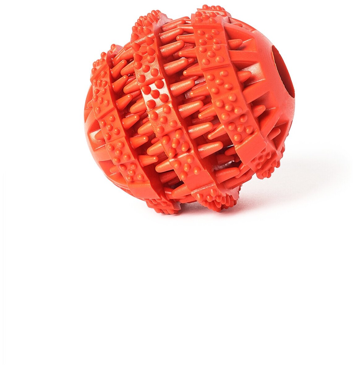 Игрушка мяч для собак резиновый неубиваемый, Чистые Клыки, Играй Гуляй, 5 см, красный