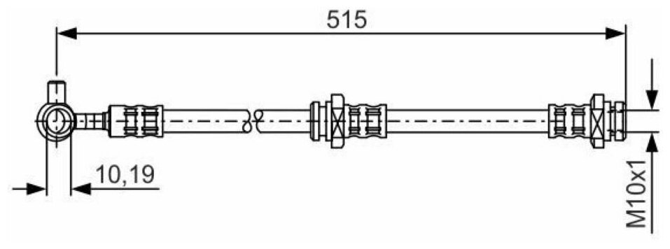 BOSCH 1987476378 Шланг тормозной NISSAN X-TRAIL 01- 515мм перед.лев.