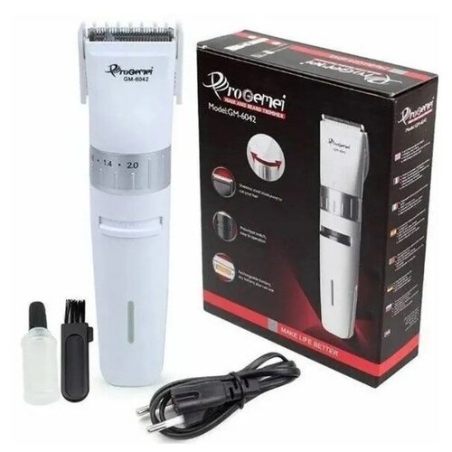 Машинка для стрижки GM-6042 белый Триммер для бороды и усов Электрическая бритва для мужчин 49900₽