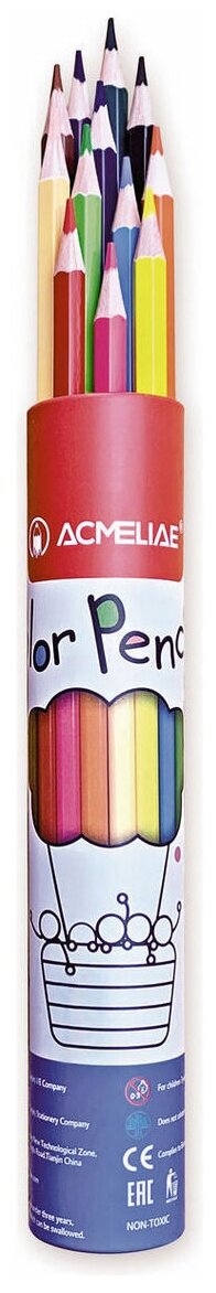 Цветные карандаши для рисования ACMELIAE Color Pencils, 12 цветов