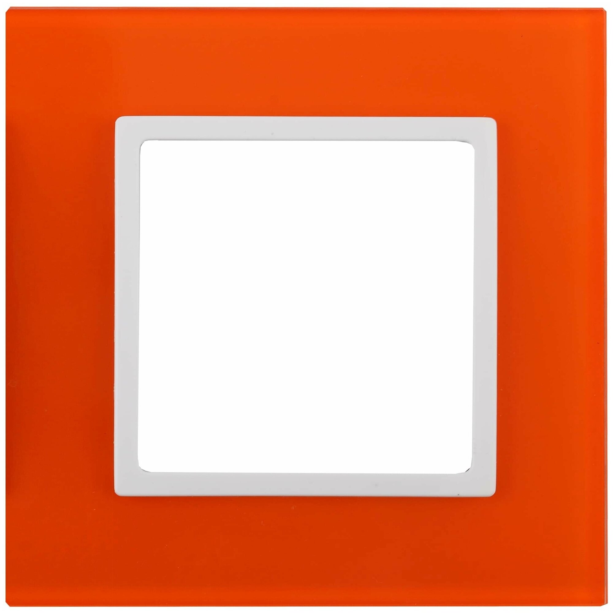 ЭРА 14-5101-22 ЭРА Рамка на 1 пост, стекло, Эра Elegance, оранжевый+бел (10/50/1500)