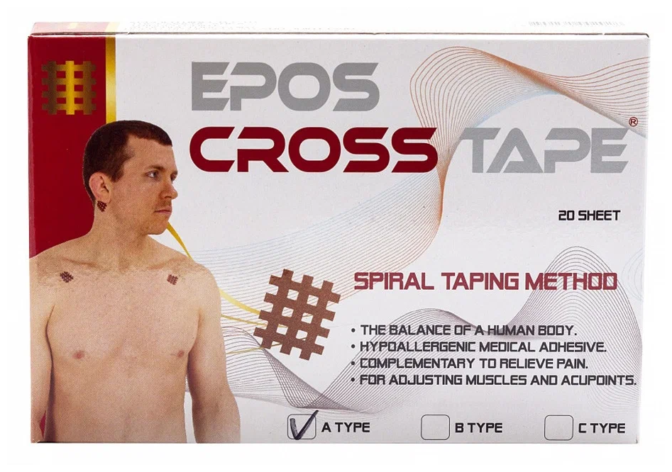 Кинезио тейпы EPOS CROSS TAPE A (3х4-3мм), 20 пластин по 9 шт на пластинке