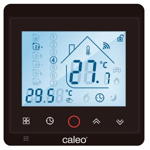 Терморегулятор CALEO С936 Wi-Fi black встраиваемый, цифровой, программируемый, 3,5 кВт (черный) - фотография № 1