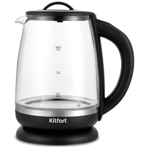 Чайник Kitfort, поддержание тепла, отключение при снятии с подставки, блокировка включения без воды, 2л, 2200Вт