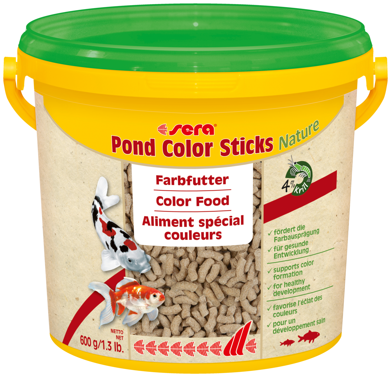 Корм для прудовых рыб Sera Color Sticks Nature, 3,8 л, 600 гр