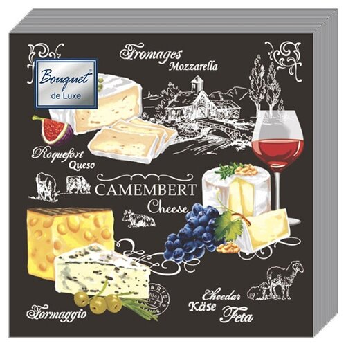 Салфетки бумажные Bouquet “Застолье” 1 упаковка по 25 штук, размер 24х24 сантиметра, 3-х слойные.