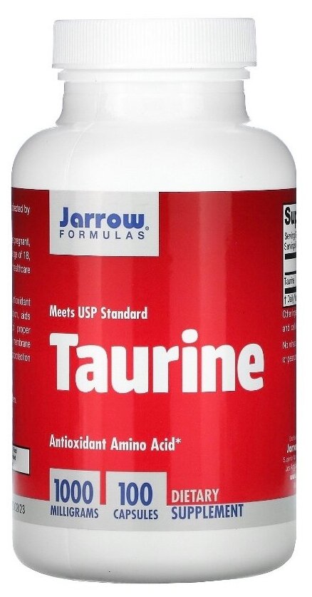 Jarrow Formulas Taurine (Таурин) 1000 мг 100 капсул (Jarrow Formulas)