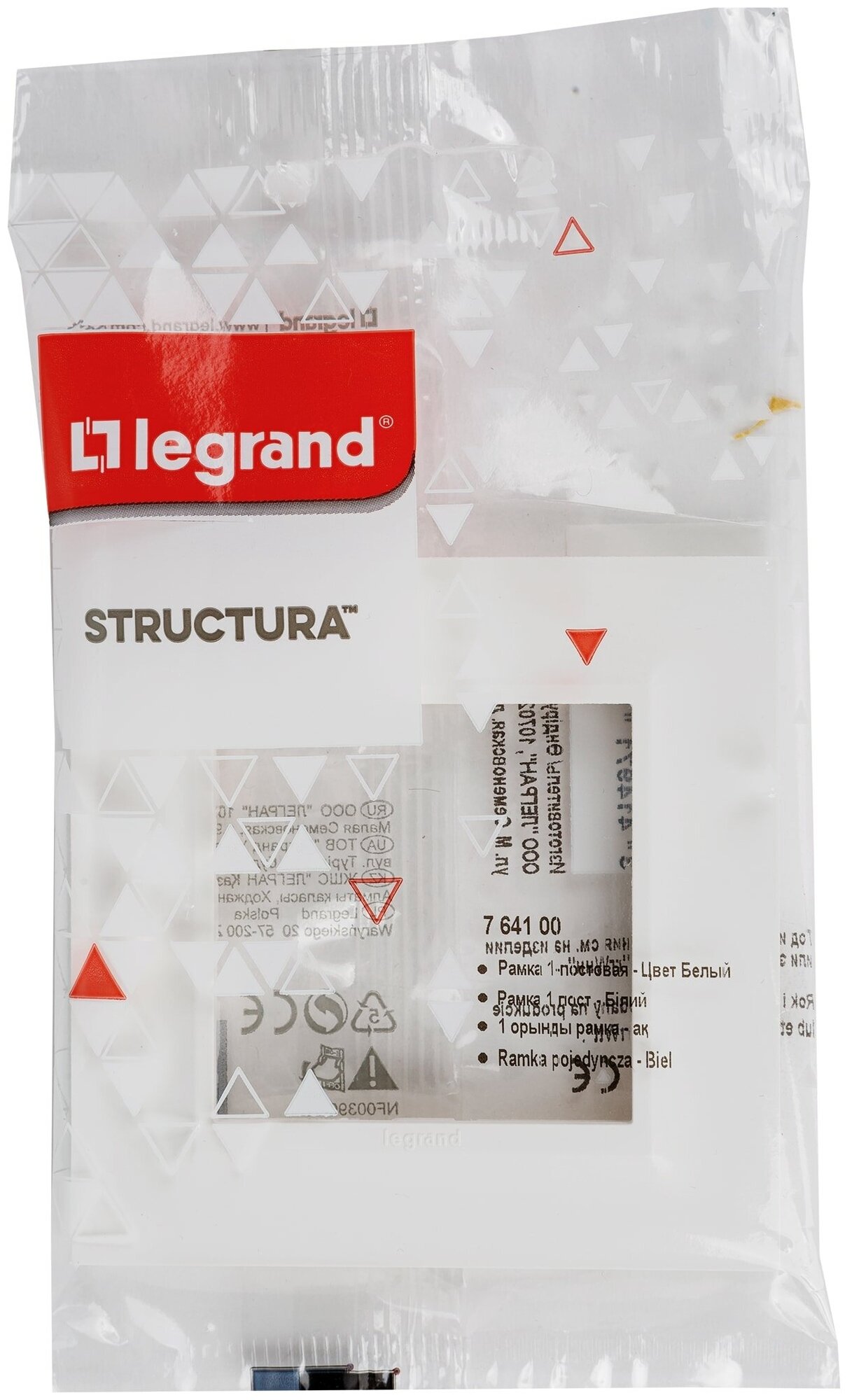 Рамка для розеток и выключателей Legrand Structura 4 поста, цвет белый - фото №5