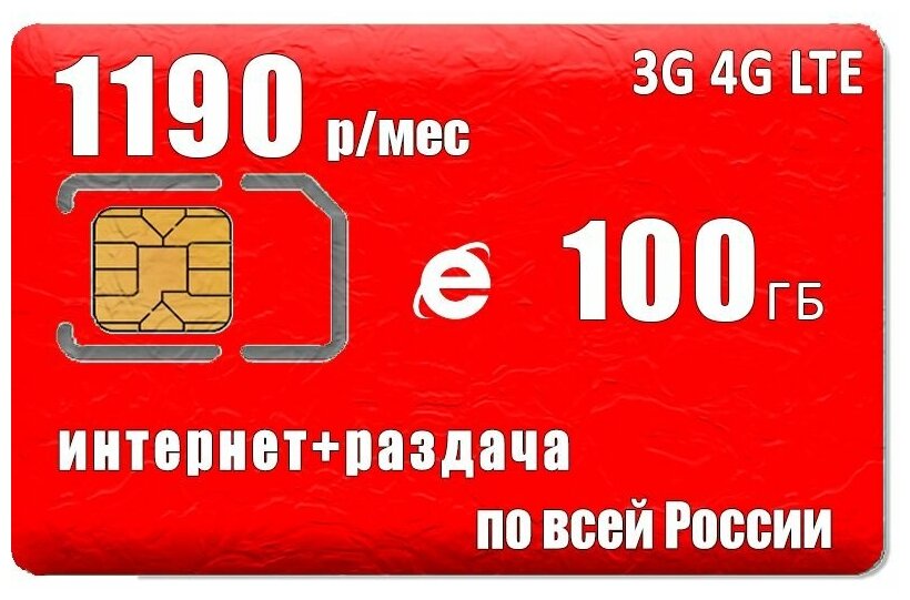 Модем ZTE MF79U (RU) + сим карта для интернета и раздачи 100ГБ за 1190р/мес