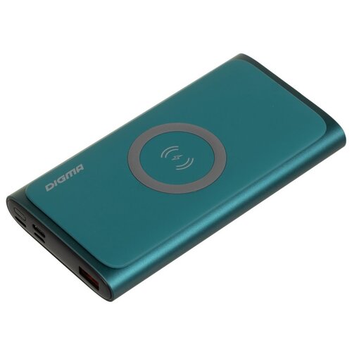 Мобильный аккумулятор Digma Dgpq10g 10000mAh 3A QC PD 20W беспроводная зарядка зеленый dgpq10g22cgn 294300₽