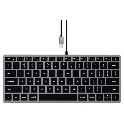 Клавиатура Satechi Slim W3 USB-C Wired Keyboard-RU, раскладка русская, цвет Серый космос