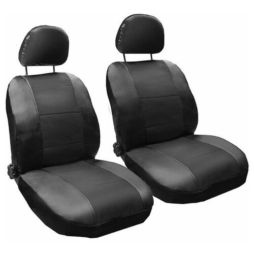 Чехлы универальные Корвет, для переднего ряда, экокожа, чёрный, 4 предмета