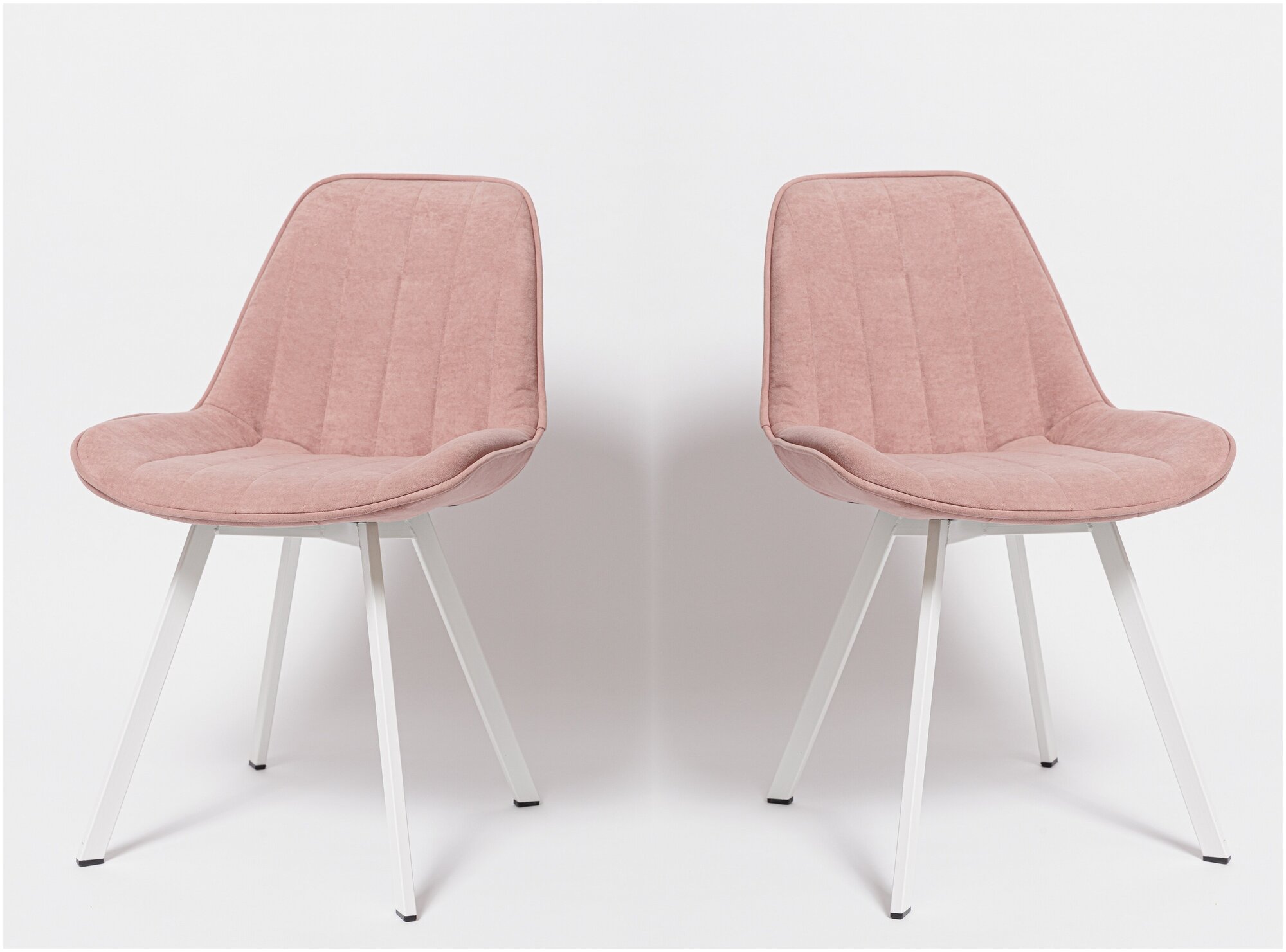 Комплект из 2-х стульев К-21 розовый, на белых ножках