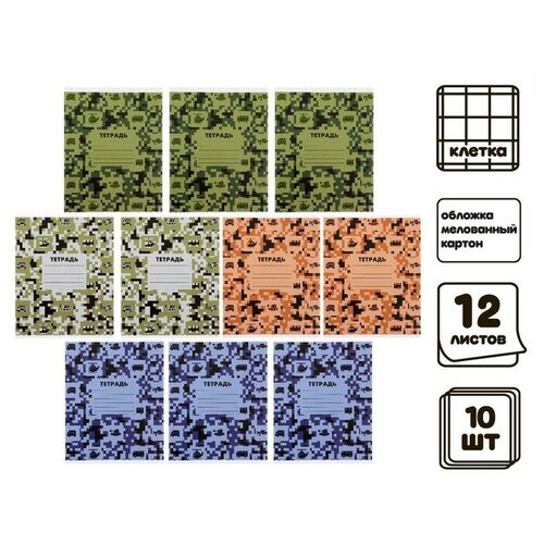 Комплект тетрадей из 10 штук Calligrata Пиксели