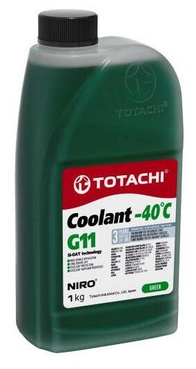 Жидкость охлаждающая TOTACHI NIRO Coolant Green -40C G11 1кг TOTACHI 43201