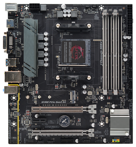 AFOX Motherboard AMD® B550 AMD Socket AM4, 4 x DDR4 Memory Slots, Micro-ATX (22 x 24.5 cm)